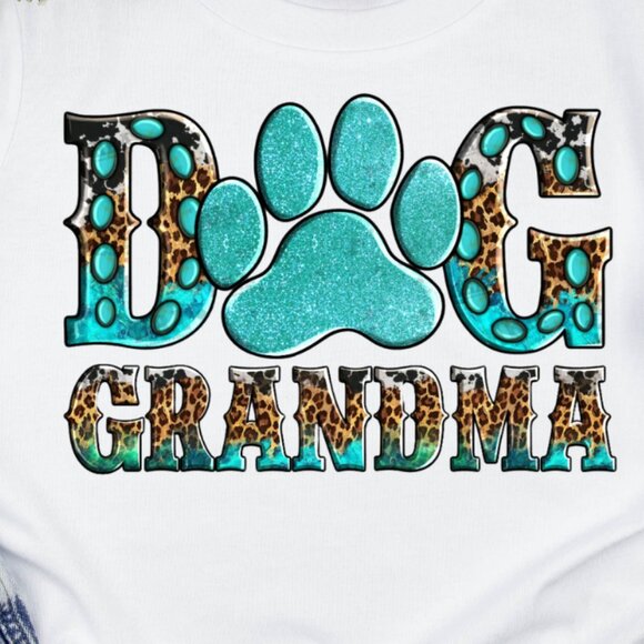 Dog Grandma TShirt, Vintage Leopard Dog Grandma Tee Shirt - Picture 2 of 5